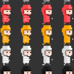 兵士(ドット絵、スプライトシート、ゲームフリー素材)