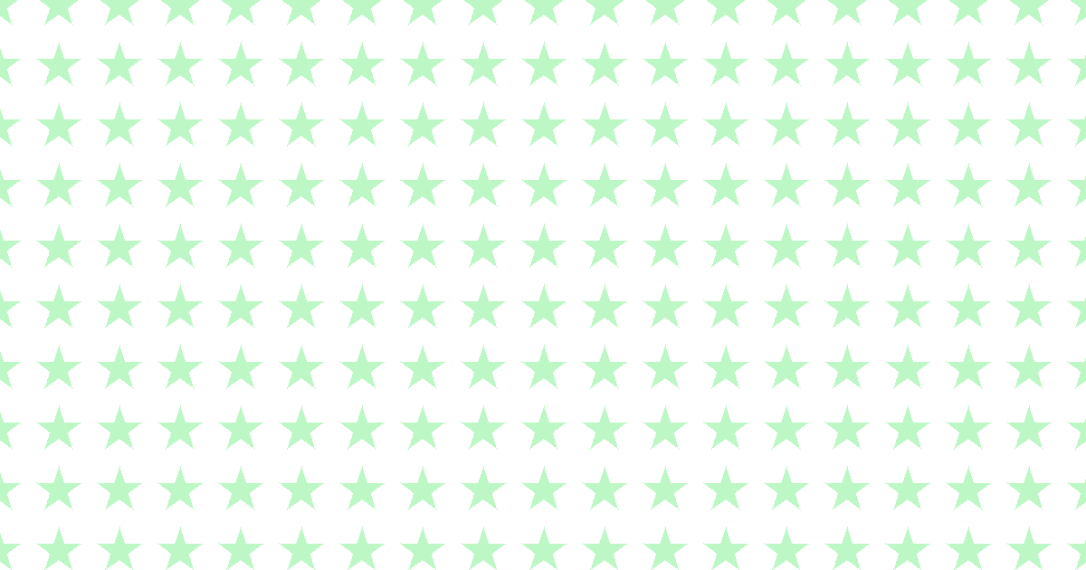 柔らかい色の星柄背景素材（白地×グリーン）