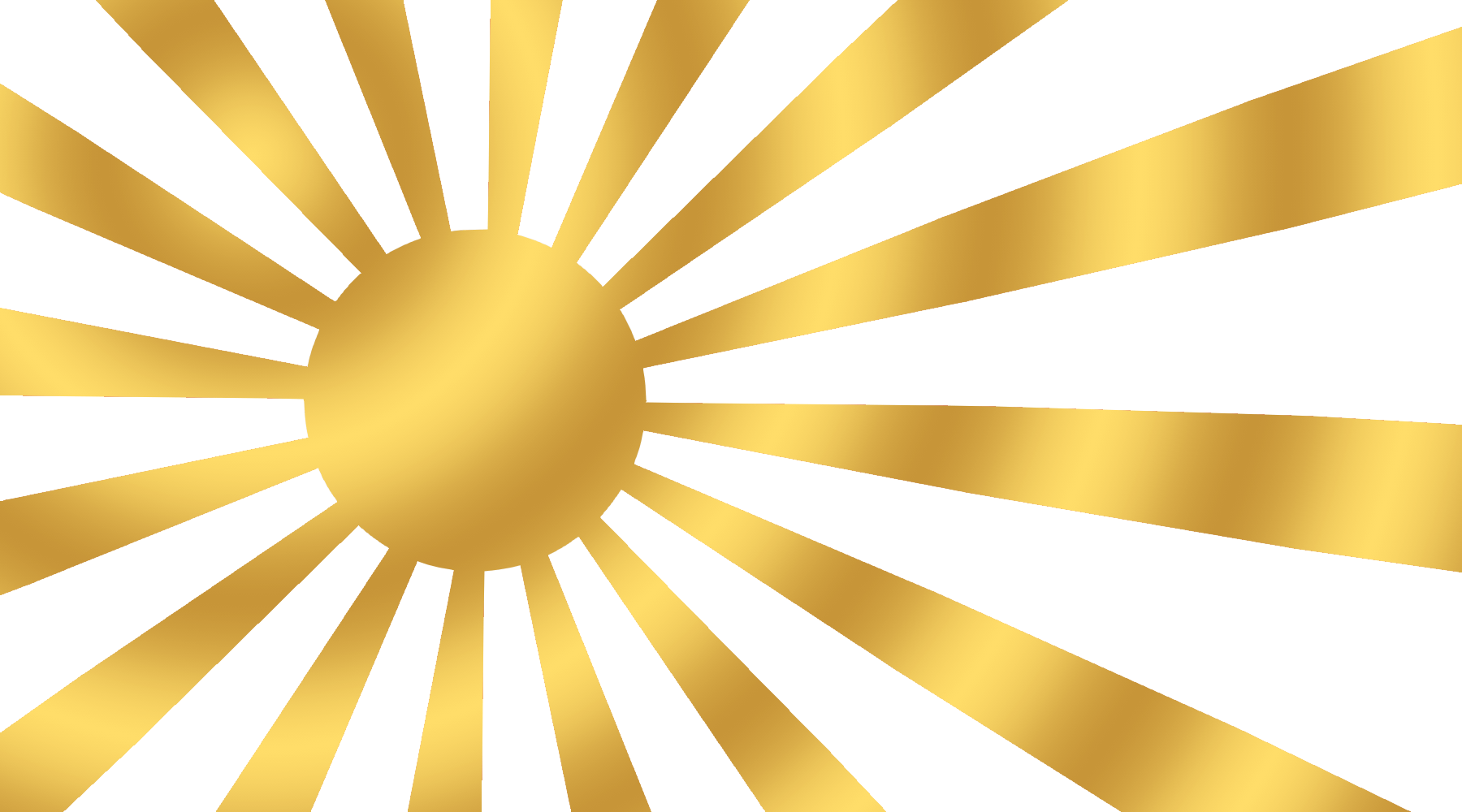 黄金色・白背景の旭日旗