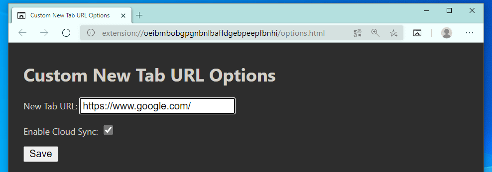 Custom New Tab URL
