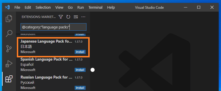 Visual Studio Code メニューを日本語化する手順 One Notes