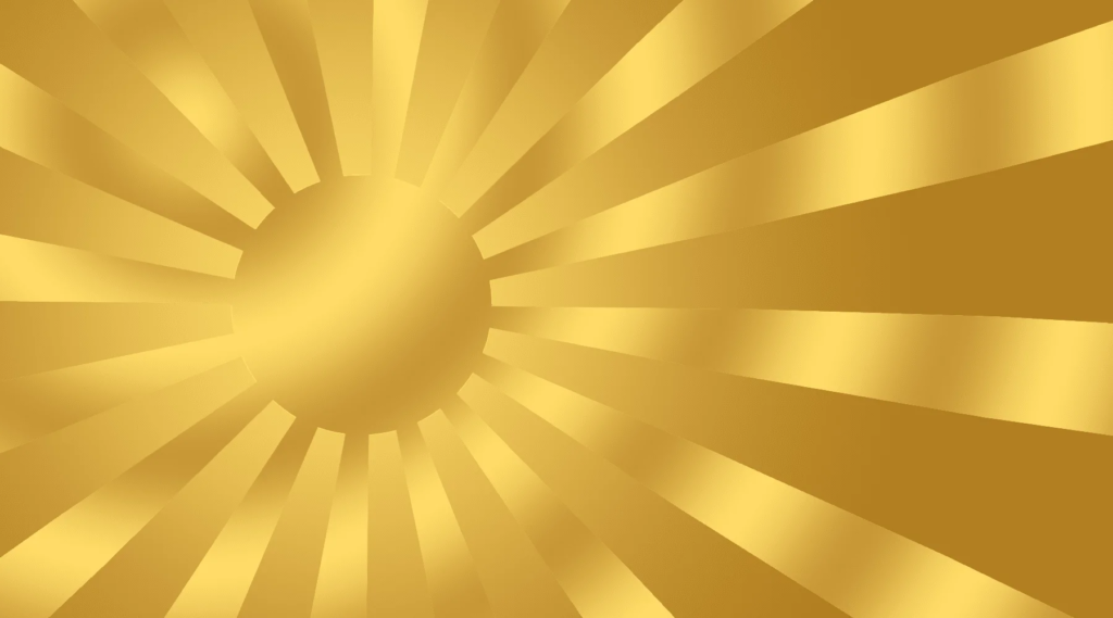 黄金色・金背景の旭日旗